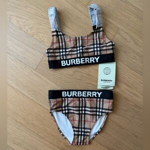 Burberry Black and Tan Plaid Bikini